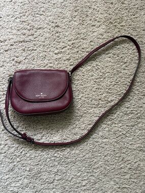 kate spade Pebbled Leather Crossbody in Wine